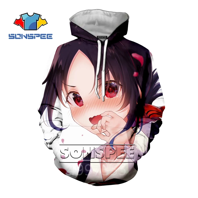 SONSPEE/Новинка, толстовка с 3D принтом «Kaguya sama Love Is War» детские толстовки уличная толстовка с капюшоном для мальчиков и девочек-подростков, Пуловер детский топ, C121