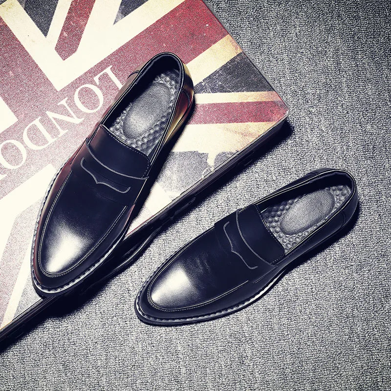 

Xin yi da Fashion New Style Trend England Pointed-Toe Foot Covering Casual Leather Shoes Students MEN'S SHOES 1616-e