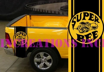 

For Universal 1Set/2Pcs Super Bee Hemi Dodge Mopar Bed Stripes Truck Decals Stickers Set of 2 Racing