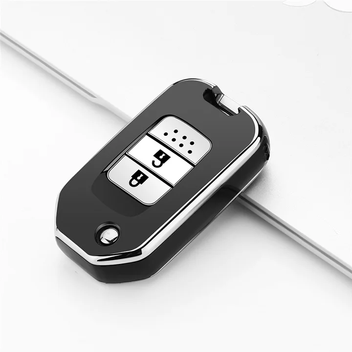 Мягкий чехол для ключей из ТПУ для Honda Civic Cr-V Card V Agreement 9 pilot Vezel city Jazz Crider HRV Case для pc Car - Название цвета: F-Silver