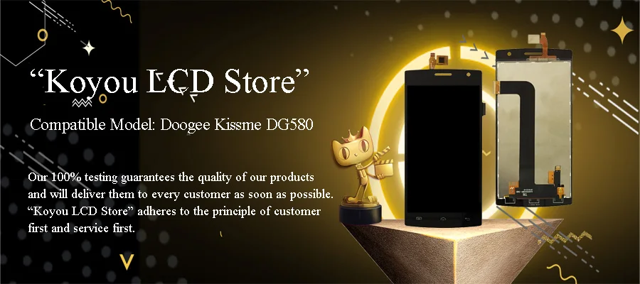 Высокое качество Черный Для Doogee Kissme DG580 ЖК-дисплей+ кодирующий преобразователь сенсорного экрана в сборе Замена для DG580 ЖК-стеклянная панель