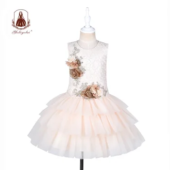 

Yoliyolei Tutu Dress Flower Girl Dress With Embroidery Princess Wedding Summer Girls Clothes Ball Gown Clothes Kids Dress