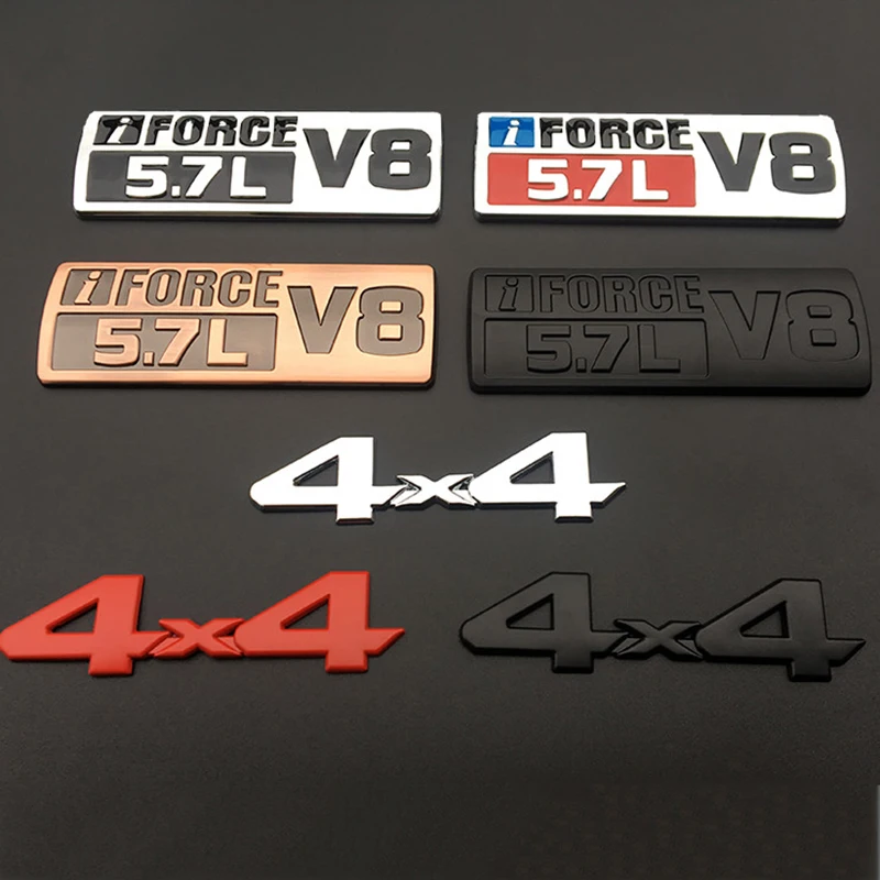 

Auto Exterior Decoration Tail Metal 3D Emblem Car Styling Decal For 4X4 5.7LV8 Logo For Toyota Rav4 Avensis Hilux Auris Corolla