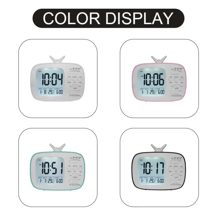Цифровой дисплей Будильник Повтор подсветки время пробуждения температура дисплей для украшение для дома часы
