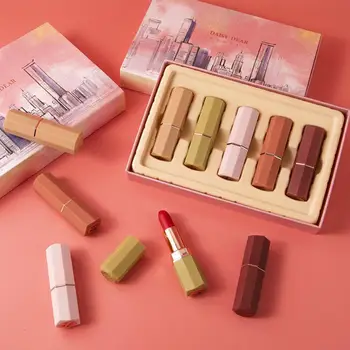 

5 Pcs/set Lipstick Easy To Wear Long-lasting Waterproof Lipsticks Set Matte Cosmetics Lipsticks