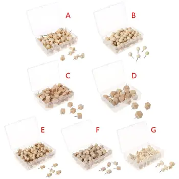 

Wooden Thumbtack Board Pins Pushpins Drawing Photo Wall Studs Nail School Suppy M0XB