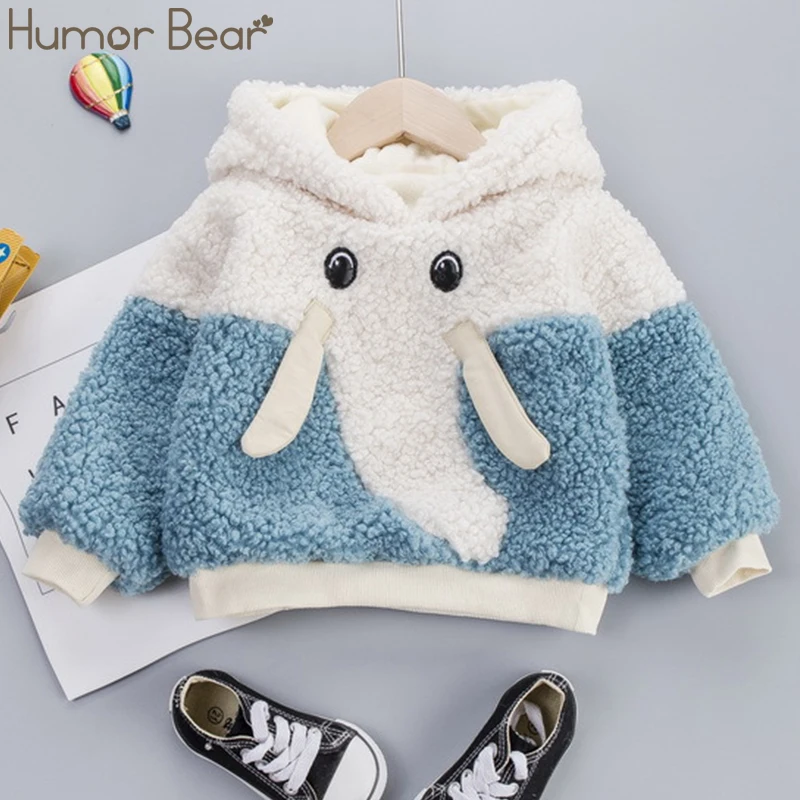 Humor Bear/ г. Модная новая куртка для маленьких девочек, зимние куртки для маленьких мальчиков куртка на подкладке из овечьей шерсти с круглым вырезом, одежда