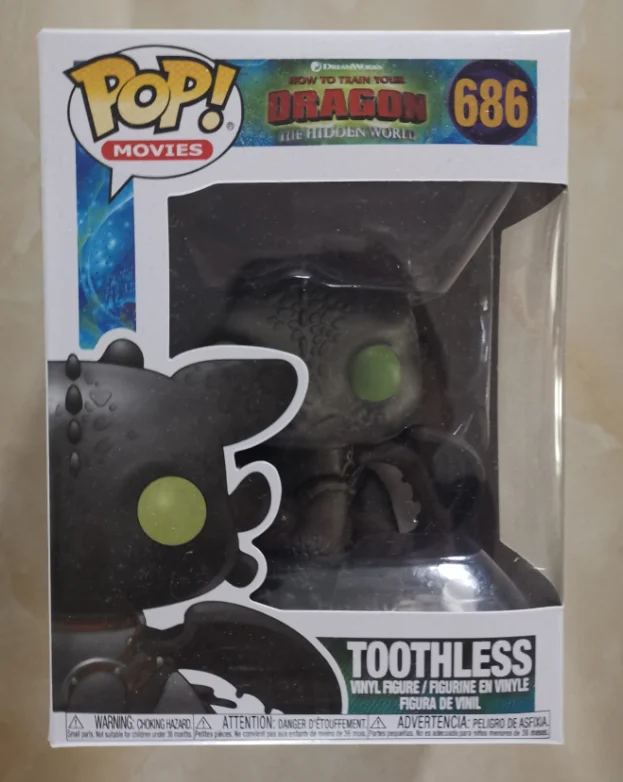 Funko Pop, Как приручить драконов, Беззубик, ночная фурия и светильник, 10 см, виниловая кукла, фигурка, игрушки - Цвет: 686 with box