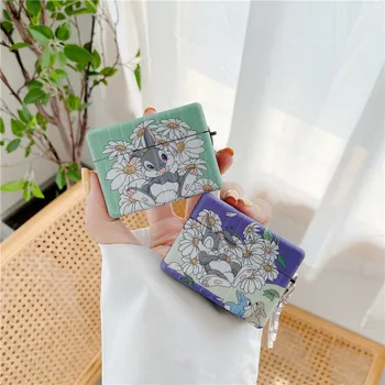 

For Airpods pro Cartoon Rabbit flowers Silicone Case Earphones For Airpods 1/2 Bluetooth Wireless Earphone Protective Skin Cover