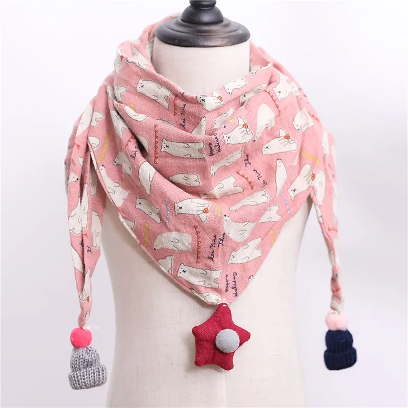 C27 Весенне-осенний детский треугольный хлопковый шарф со звездами и цветами для мальчиков и девочек, шарфы с героями мультфильмов, детский нагрудник, шаль, волшебный шейный платок - Цвет: C27