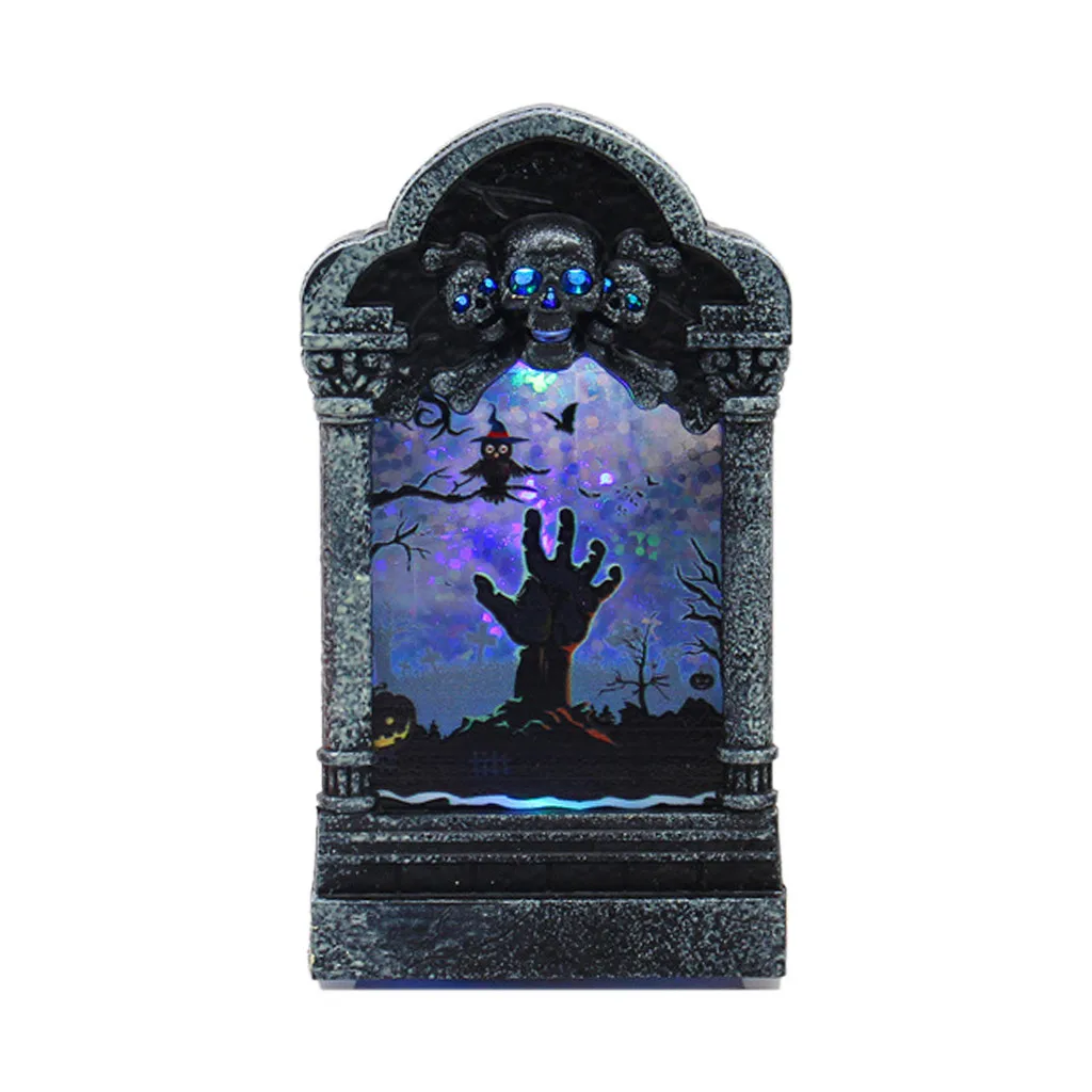 Halloween Desktop Decoration Glowing Tombstone Glowing Ornament Home KTV Props