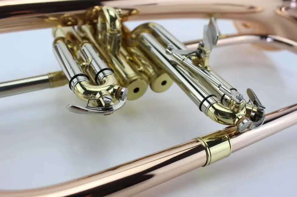 New Bb Flugelhorn Gold Phosphorus & Copper Flugelhorn Musical Instruments with Case Mouthpiece