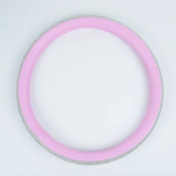 

38cm/15 Pink Bling Rhinestone Diamond Car Steering Wheel Cover Decor For Women