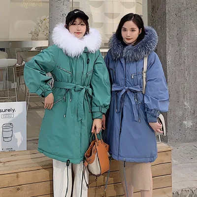 

Slimming Cotton-padded Jacket 2019 New Style Loose-Fit BF Waist Hugging Pike Trench Coat Korean-style Cotton Coat Women's Mid-le