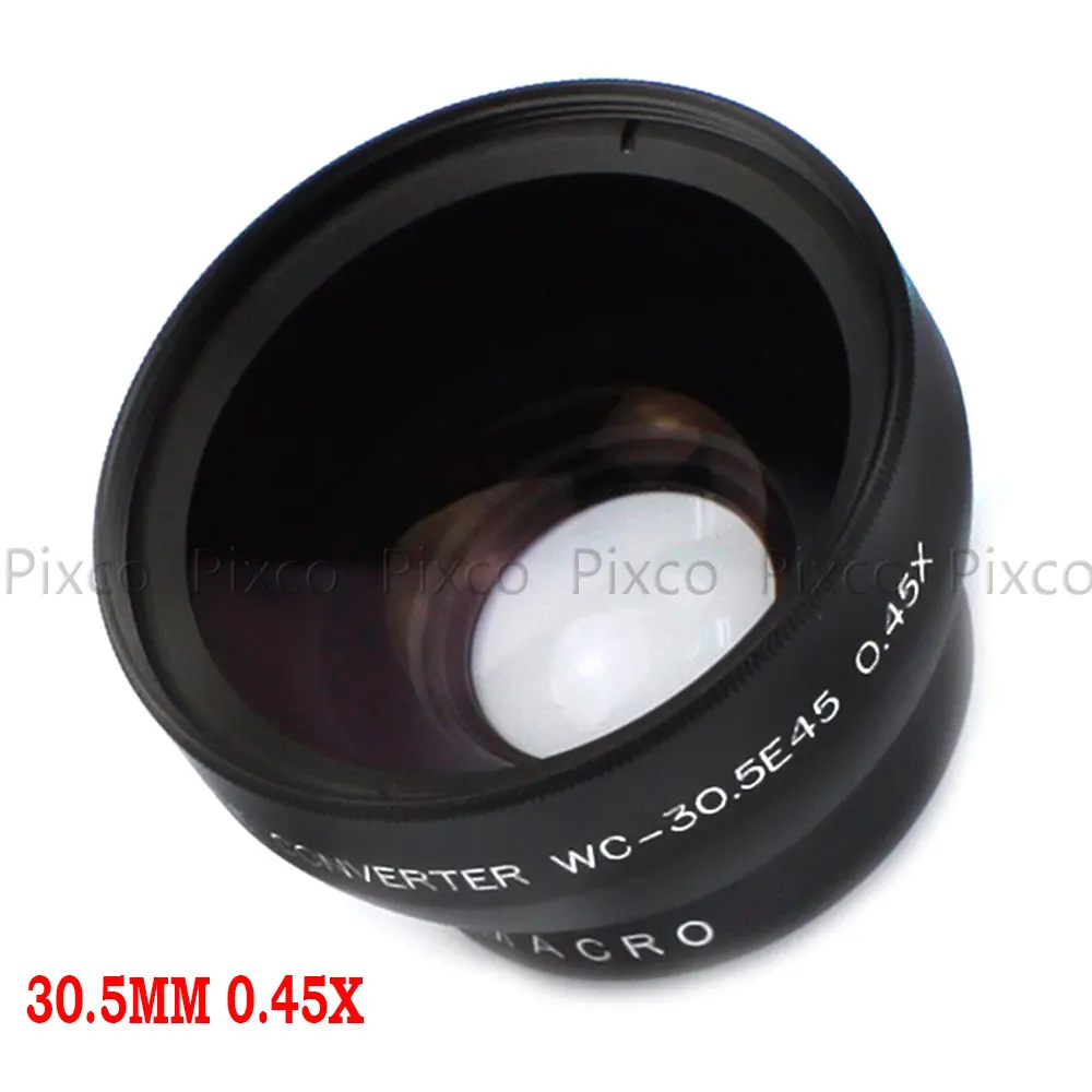 30,5 мм 0.45X Широкоугольный объектив с макро для Canon Nikon Pentax Sony, Panasonic(черный