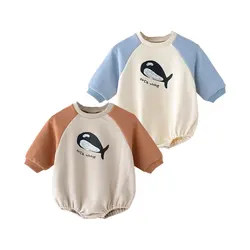 Baby  Clothes Bodysuit 2021 Spring Baby Girl Bodysuits New Plaid Long-sleeved Leotard Navy Wind Twins Clothing