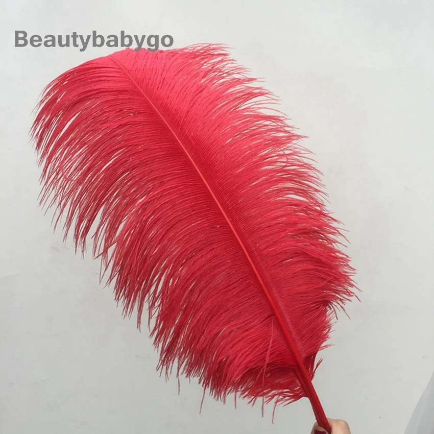 

45-50 CM 18-20inch Natural Ostrich Pluma DIY Wedding Centerpieces Chirstmas Decoration Feather Red Dyed Home & Hotel Decorative