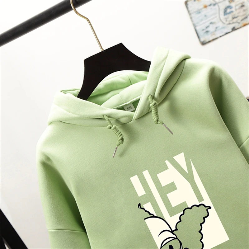 Hirsionsan Kawaii Harajuku Забавный мультфильм толстовки для женщин утепленная толстовка милый корейский Осень Зима повседневные с капюшоном женские топы