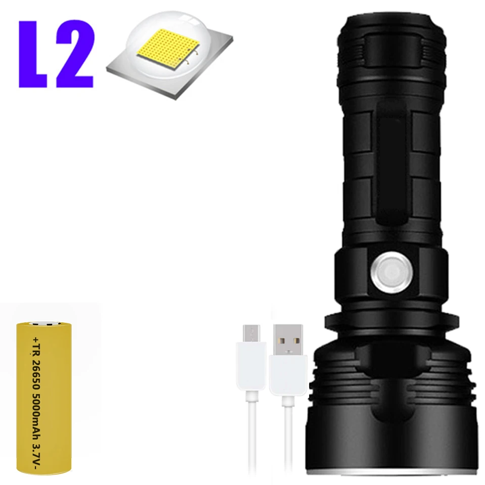 Option B XHP70 супер мощный светодиодный фонарь L2 тактический фонарь USB Перезаряжаемый Linterna водонепроницаемый фонарь ультра яркий фонарь для кемпинга - Испускаемый цвет: Option B