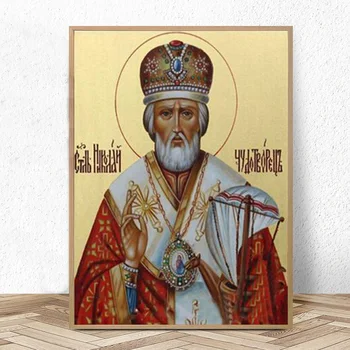 

5D Men Mosaic Diamond Painting Mosaic Icons"St. Nicholas Of Myra"3D Round Diy Diamond Embroidery Pattern Orthodox Religion