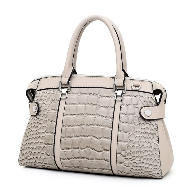 

Charm in hands Elegant Alligator Patent Leather Women Handbag Big Women's Shoulder Bags Cross Lock Design Lady Tote Handbag