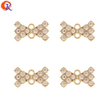 

Cordial Design 100Pcs 10*16MM Jewelry Accessories/Hand Made/Rhinestone Earrings Connectors/Bowknot/DIY Making/Earring Findings