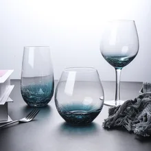 Синий кракле бокал для вина прозрачная оригинальная чашка для напитков Бытовая чашка для молока сок легко мусс яйцо чашка ВАСО виски бокал для вина