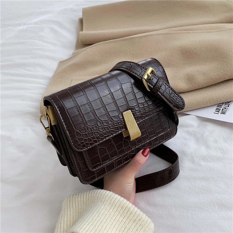 

Crocodile Pattern Small Square Bags Buckle Shoulder Crossbody Bags Alligator Women Handbags Female Messenger Bag Lady Handbags