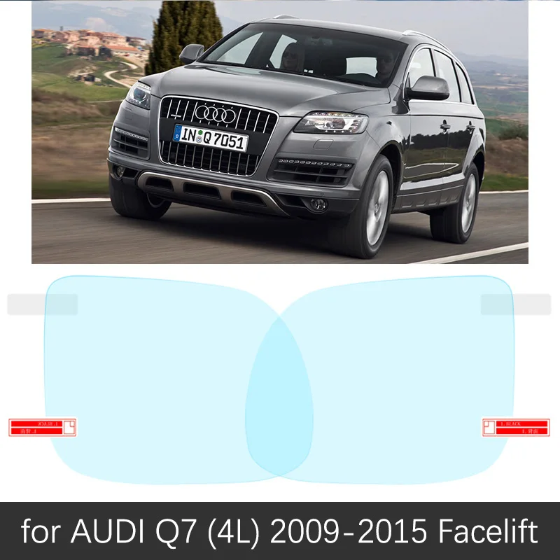 AUDI Q7 4L 2009-2015 Для Audi Q7 4L 2006~ полное покрытие Зеркало заднего вида анти-туман Плёнки непромокаемые Анти-противотуманная пленка аксессуары 2007 2008 2010 2012 - Название цвета: AUDI Q7 4L 2009-2015