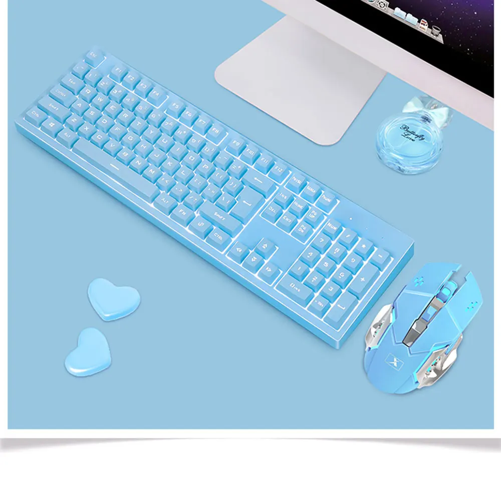 Rechargeable Wireless Keyboard Mouse Set Mechanical Hand Feeling Multimedia Combination Esports Gaming Keyboard Gaming Mouse