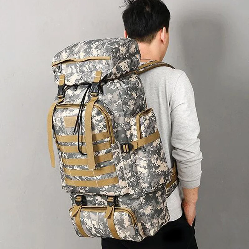 80L Tactical Bag Military Backpack Mountaineering Men Travel Outdoor Sport Bags Molle Backpacks Hunting Camping Rucksack