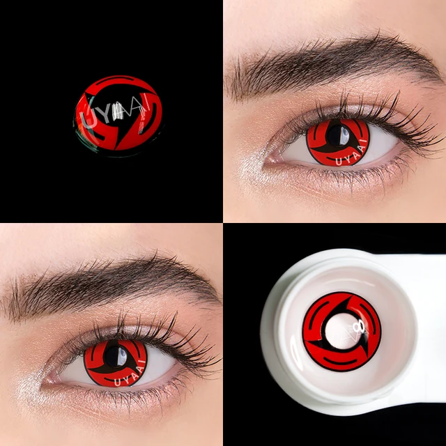 Lentes De Contato De Sharingan Uyaai Lente De Contato De 2 Partes Da Anime Acessorios Anime Lente Branca Para Cosplay De Halloween As Lentes De Contato Aliexpress