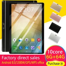 2021 la dernière tablette 10 pouces 6 GO de RAM 64 GO ROM 4G LTE 13.0/8.0MP 1960X1080 Android 8.0 tablette