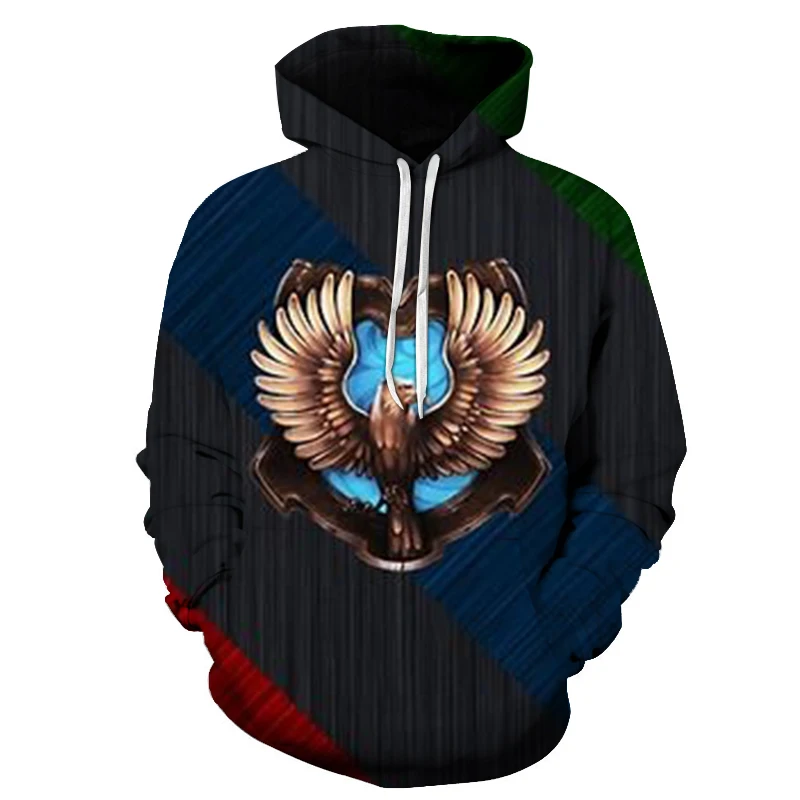 Крутой мужской свитер с 3D принтом Ravenclaw, мужской пуловер, волшебный школьный дизайн, мужской свитер с капюшоном, новинка, уличная одежда, спортивный костюм, Прямая поставка - Цвет: AFKH3174(Asian Size)