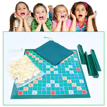 

Creative English Scrabble Toy Children Board Spelling Table Jigsaw Words Funny Educational Games Party Game For Friend Family