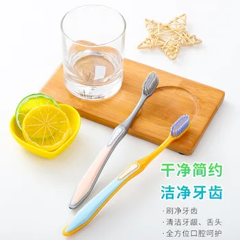 

Adult household toothbrushes with soft spiral bristles are equipped with two affordable spiral filaments for tooth cleaning