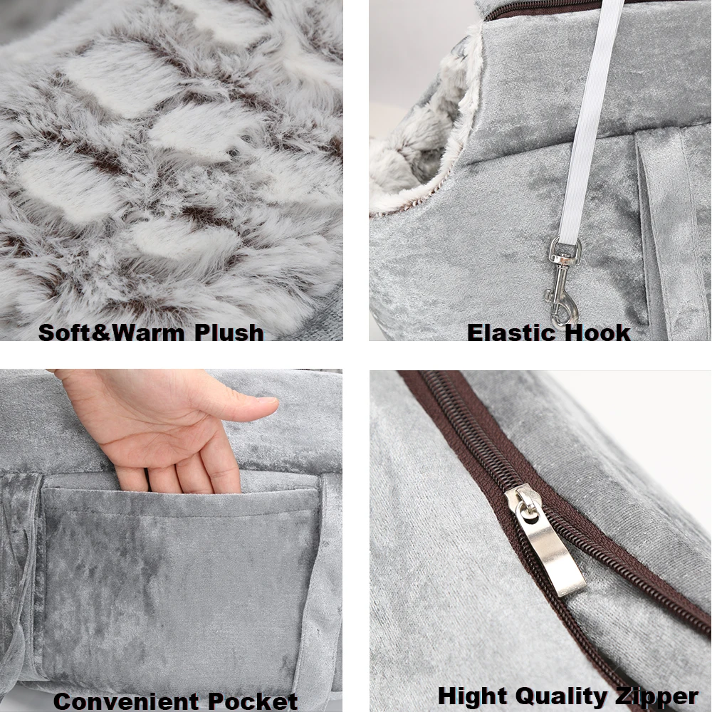 Duel Purpose Plush Pet Carrier Bag And Bed 5