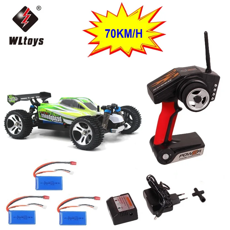 70 км/ч радиуправляемая машинка WLtoys A959 A959-B 2,4 г 1/18 Масштаб дистанционного управления Внедорожный гоночный автомобиль - Цвет: 3 battery