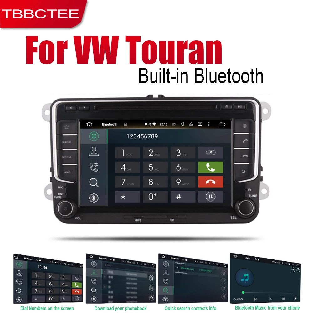 TBBCTEE Android 2 Din автомобильное радио, dvd для Volkswagen VW Touran 2003~ автомобильный мультимедийный плеер gps навигационная система Радио стерео