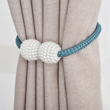 

2pcs Pearl Magnetic Curtain Clip Tieback Buckle Clips Ball Curtain Holders Tie Back Curtain Accessories Home Decoration