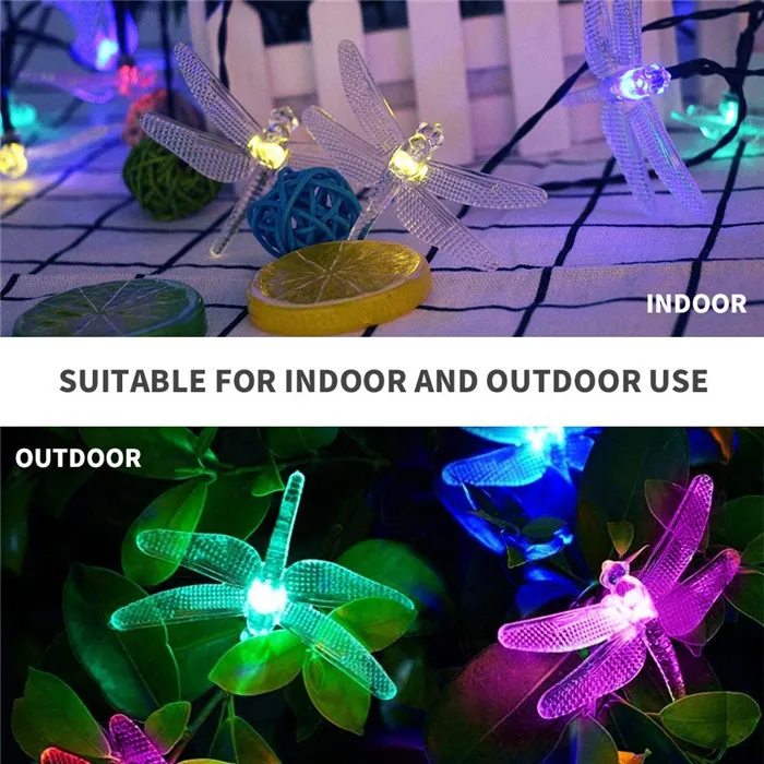 Outdoor 20 LED Dragonfly Solar String Light 5