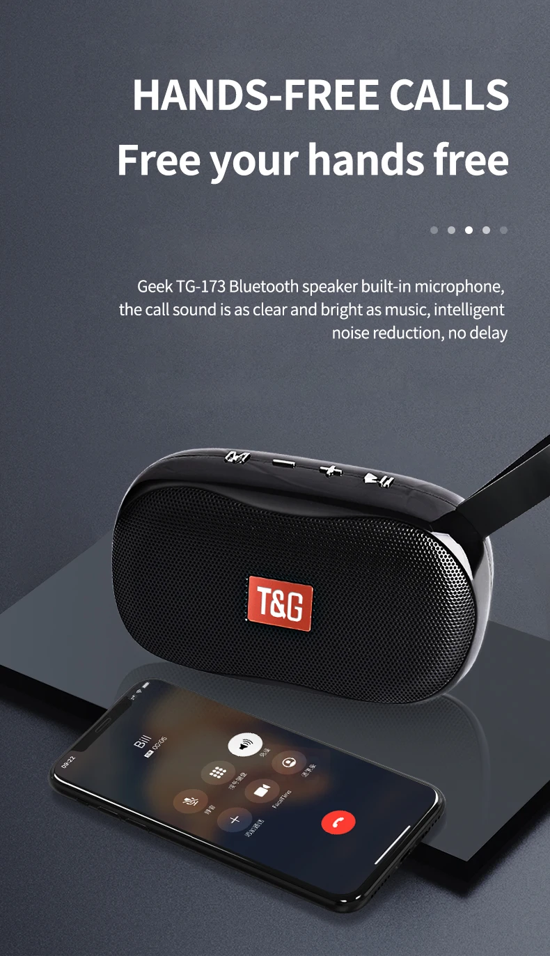 TG-173 мини-динамик Портативный беспроводной Bluetooth динамик сабвуфер открытый динамик Поддержка FM TF карта