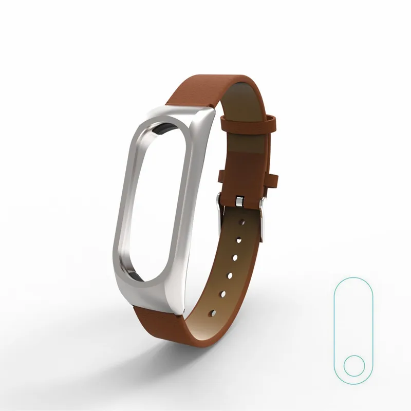 Безвинтовой ремешок mi band 2 для браслета Xiaomi mi band 2 - Цвет: PU Brown
