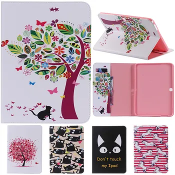 

Cute Cartoon Flower Card Slot Stand Flip PU Leather Coque Case sFor Samsung Galaxy Tab 4 10.1" T530 T531 T535 Tablet Cover Cases