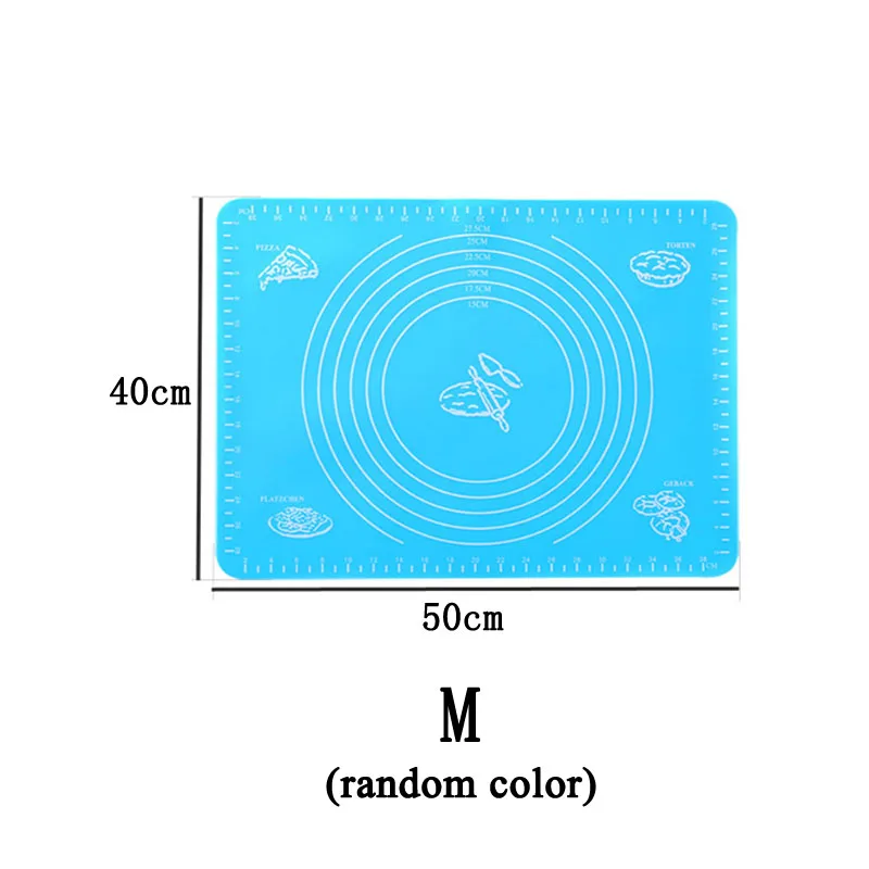 50cm 40cm random 1 шт. силиконовый коврик для выпечки утолщение муки прокатки весы коврик для разминания теста коврик для выпечки Кондитерские Циновка для роллов жаропрочный вкладыш ZXH - Цвет: 50cm 40cm random