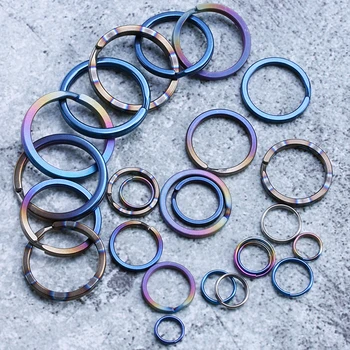 1/2Pcs Titanium Alloy EDC Key Chain Outdoor Travel Portable Keyring Buckle Key Ring Circle Clip Key Holder Camping Hanging Tools