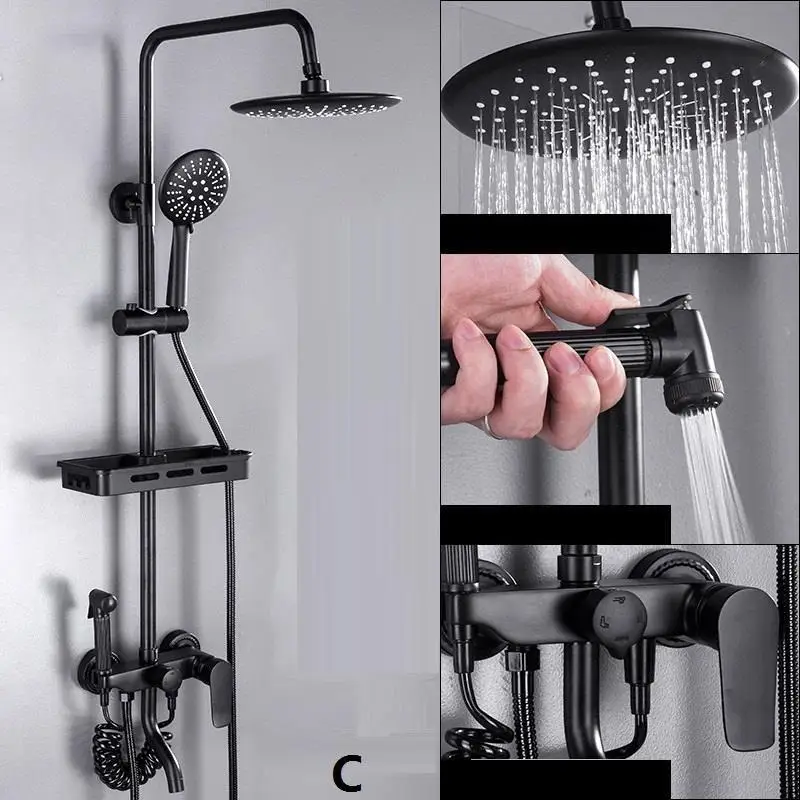 Number 4 Salle De Bain Ducha Chuveiro Лонгборда handdouche Панель черный Prysznic Ducha Piscina душ Chuveiro сделать Banheiro Ванная комната душа - Цвет: Number 4