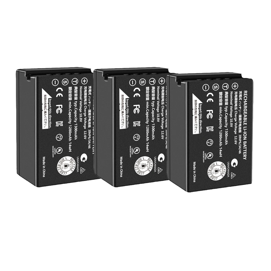 Полное декодирование 1300mAh NP-T125 NPT125 батареи Цифровой батарейный блок камеры для Fujifilm Fuji GFX 50R 50S камеры NP T125 - Цвет: 3pcs battery