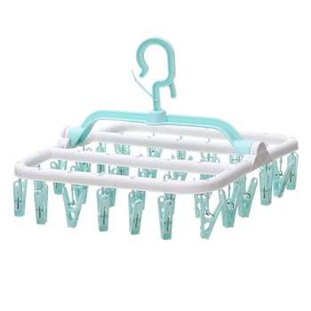 

32 Clip Plastic Underwear Sock Hanger Clothes Towel Dryer Laundry Organizer Rack Home Storage Tools