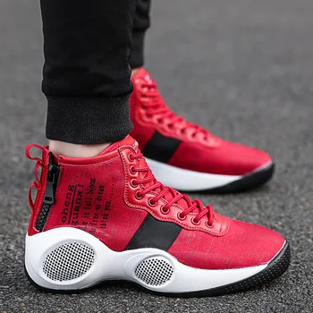 

High quality wear-resistant breathable red men's sneakers black running street casual shoes large size ladies shoes couple